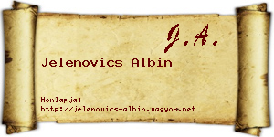 Jelenovics Albin névjegykártya